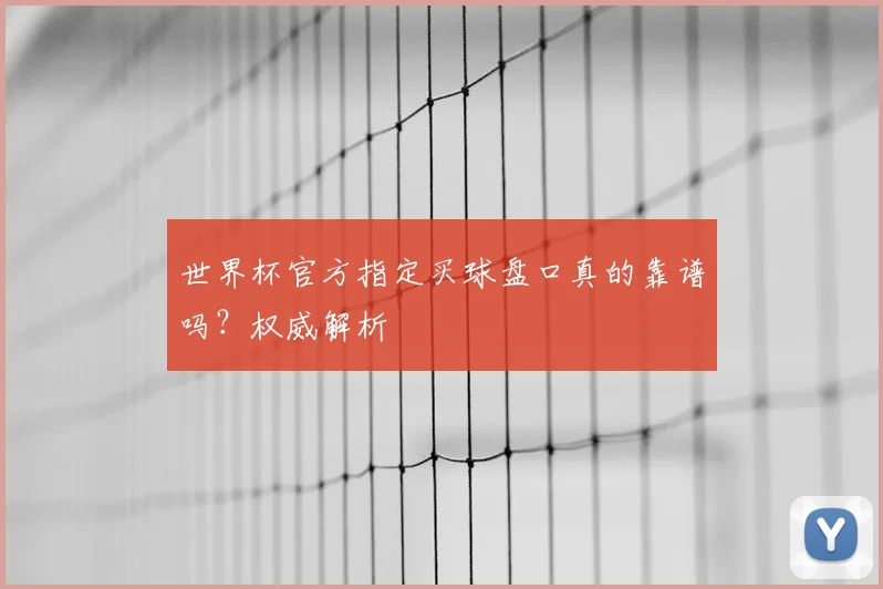 世界杯官方指定买球盘口真的靠谱吗？权威解析